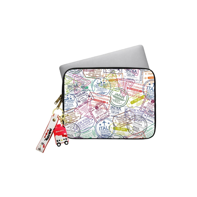 JET SET GIRL LAPTOP SLEEVE WITH CHARM Main image