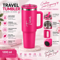 Hot Pink Coffee Tumbler - 1200 ML