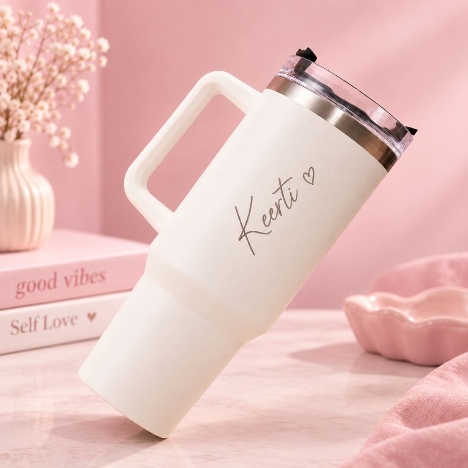 Personalized White Coffee Tumbler - 1200 ML