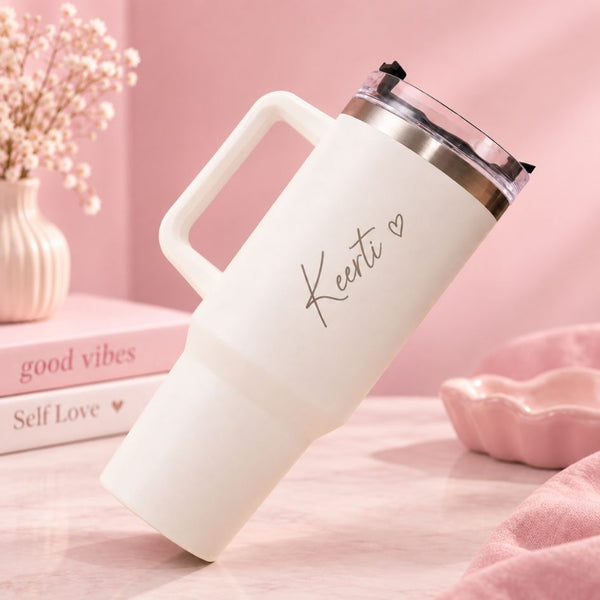 Personalized White Coffee Tumbler - 1200 ML