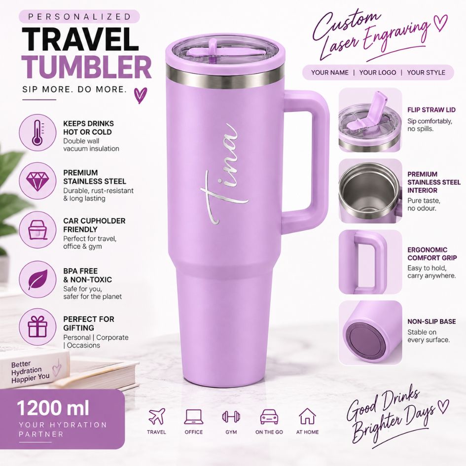 Lavender Mist Coffee Tumbler - 1200 ML