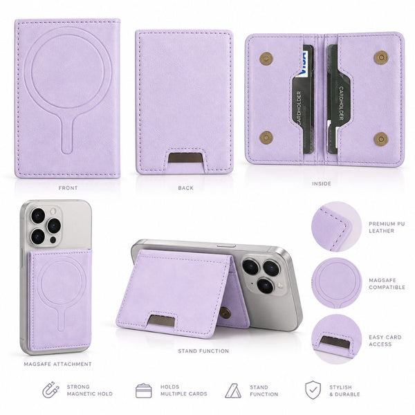 Lavender Flip MagSafe Wallet – Magnetic Card Holder