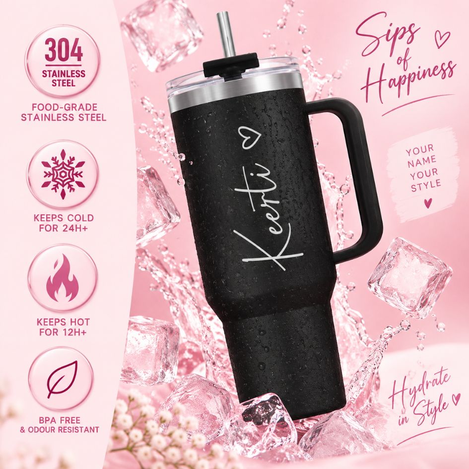 Personalized Black Coffee Tumbler - 1200 ML