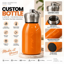 Personalized Mini Stainless Steel Bottle - Orange