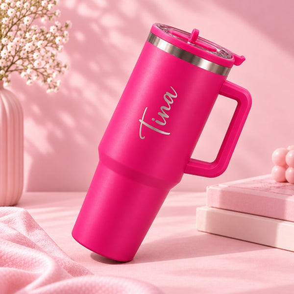 Hot Pink Coffee Tumbler - 1200 ML