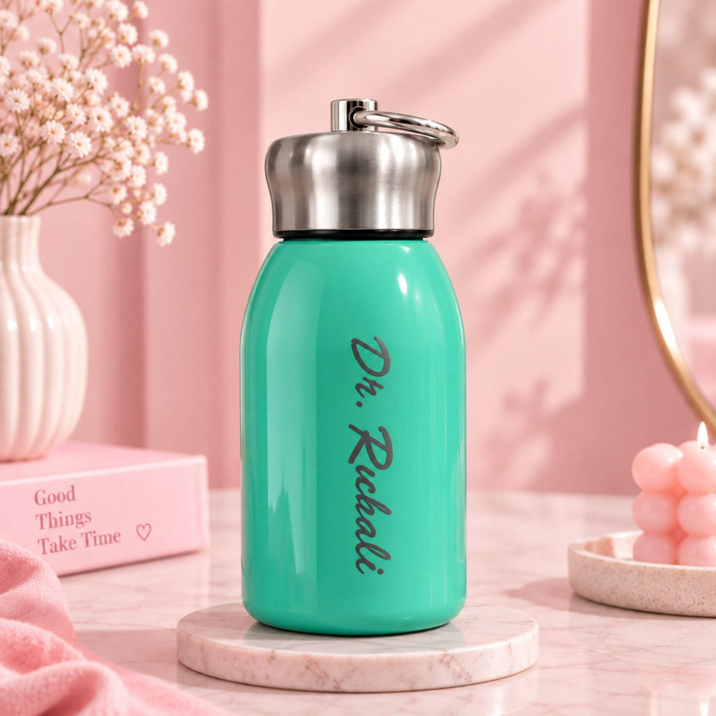 Personalized Mini Stainless Steel Bottle - Teal