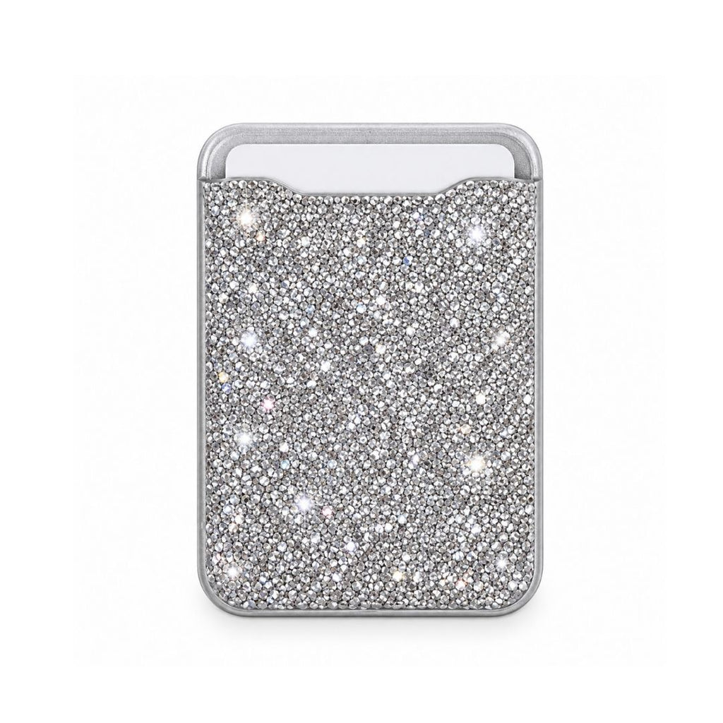 Magnetic MagSafe Sparkly Silver Glitter Wallet