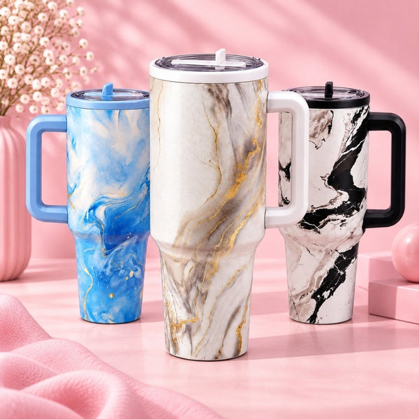 Marble Print Coffee Tumbler - 1200 ML