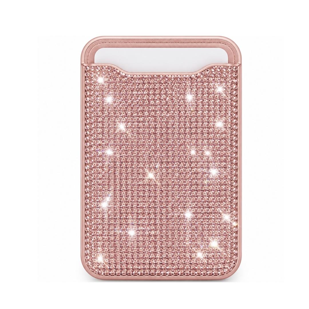 Magnetic MagSafe Sparkly Pink Glitter Wallet Main image