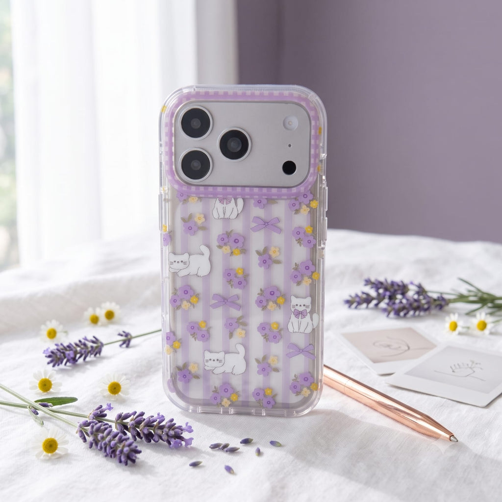 LAVENDER KITTY IPHONE CASE