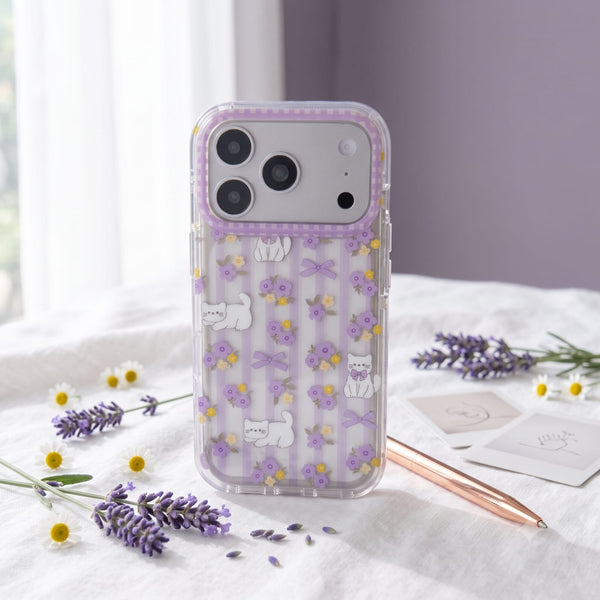 LAVENDER KITTY IPHONE CASE