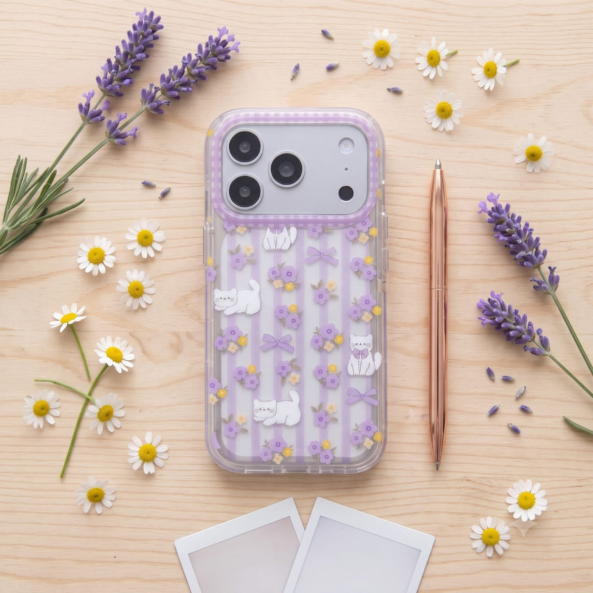 LAVENDER KITTY IPHONE CASE