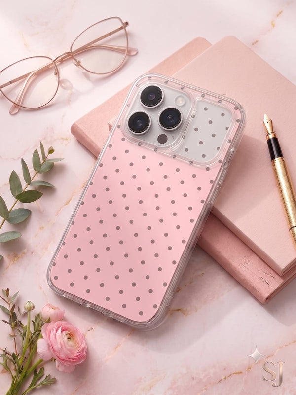 PINK POLKA IPHONE CASE