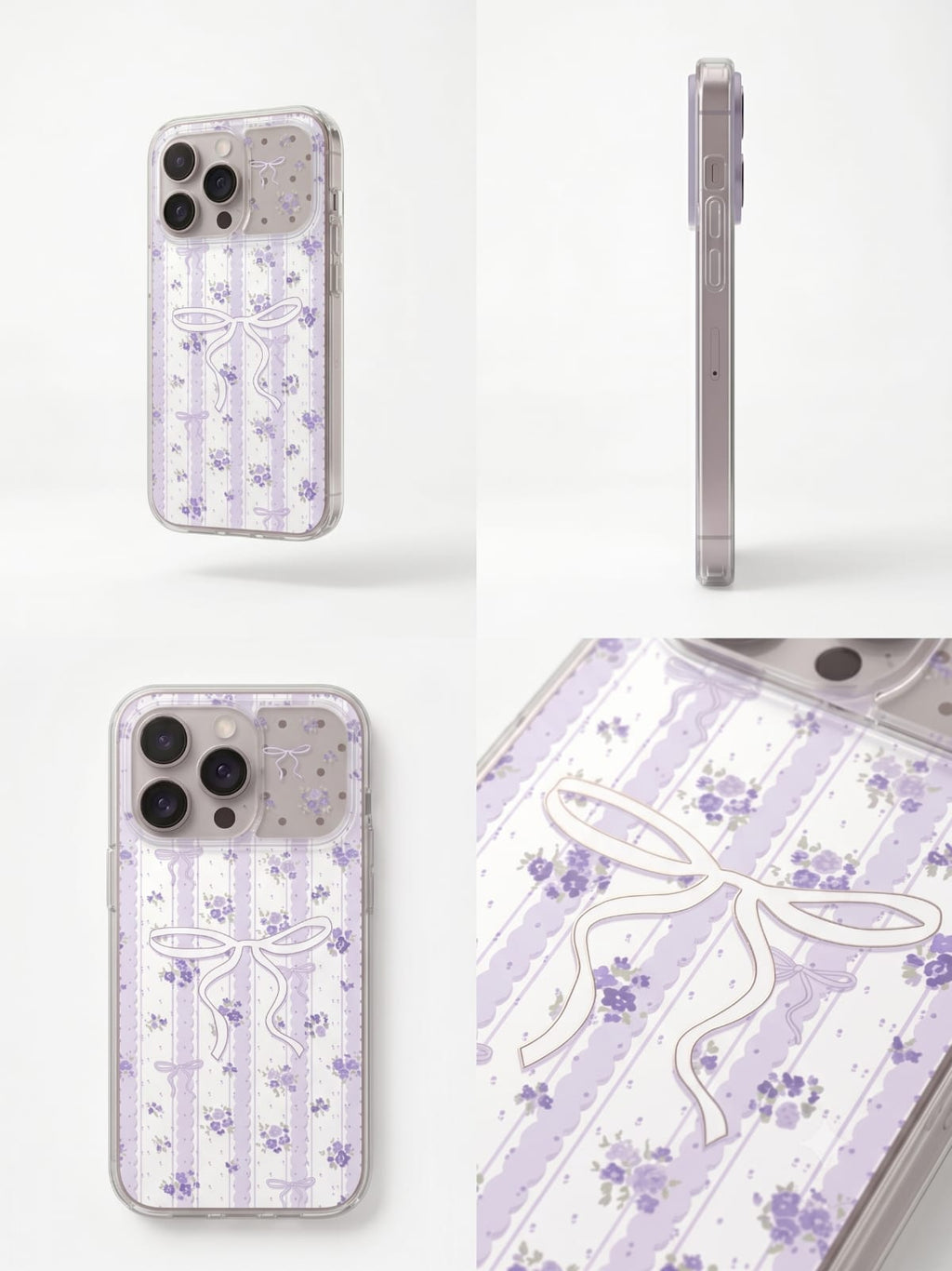VIOLET BOW & BLOSSOM IPHONE CASE